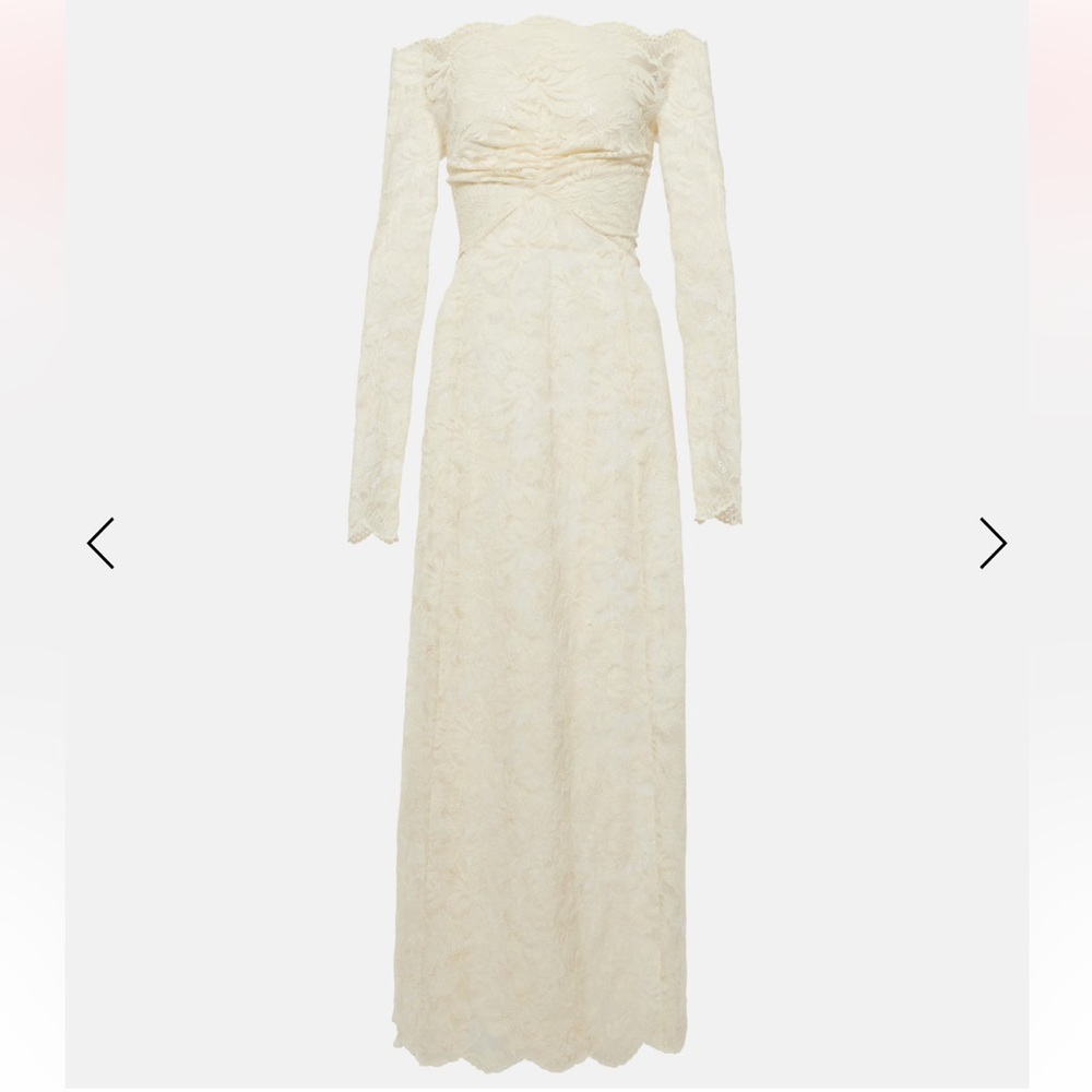 Rabanne Ivory Lace Long Sleeve Dress